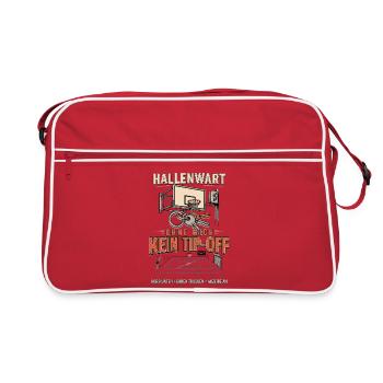 Hallenwart Ohne mich kein Tip-Off - Retro Tasche - Rot/Weiß - Vorne