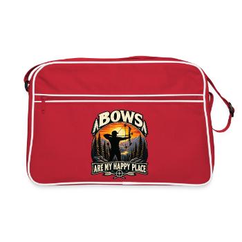 Bogenschießen, Bogenschütze - Retro Tasche - Rot/Weiß - Vorne