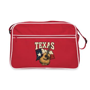 Texas Musik 1845 Gitarre - Retro Tasche - Rot/Weiß - Vorne