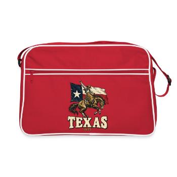 Texas 1845 Western Reiter Flagge - Retro Tasche - Rot/Weiß - Vorne