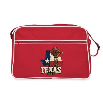 Texas Vintage Flagge Windrad 1845 - Retro Tasche - Rot/Weiß - Vorne