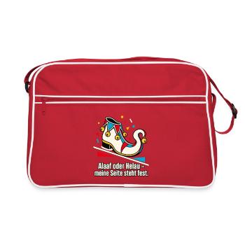 Karnevalsfan Alaaf oder Helau Regionalstolz - Retro Tasche - Rot/Weiß - Vorne