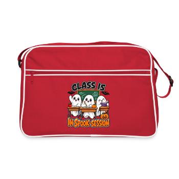 Geisterklasse Spookische Lernrunde - Retro Tasche - Rot/Weiß - Vorne