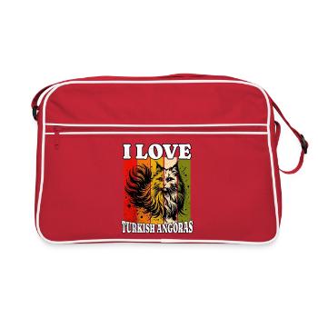 I Love Turkish Angora - Retro Tasche - Rot/Weiß - Vorne
