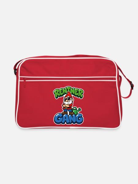 Rentner Gang - cooler Gartenzwerg - Retro Tasche - Rot/Weiß