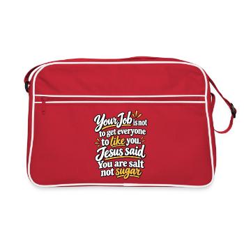 Christliche Botschaft Salz der Erde - Retro Tasche - Rot/Weiß - Vorne