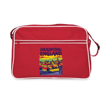 Retro Bradford England City Skyline Sept - Retro Tasche - Rot/Weiß - Vorne