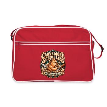 Carve More Scroll Less Master Of The Grain Fox - Retro Tasche - Rot/Weiß - Vorne