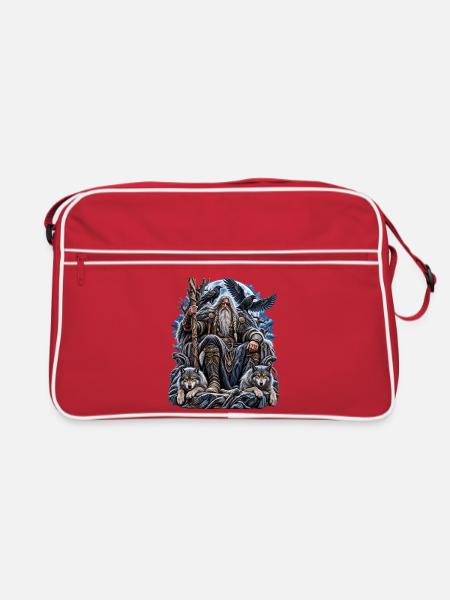 Odin – Allvater der nordischen Mythologie - Retro Tasche - Rot/Weiß