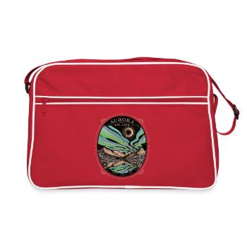 Aurora Polaris Nordlichter Arktis - Retro Tasche - Rot/Weiß - Vorne