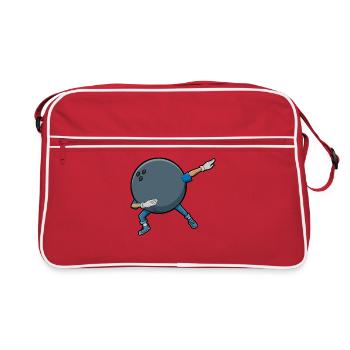 Bowling Dab Comic - Retro Tasche - Rot/Weiß - Vorne