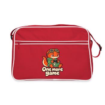 Sleepy Gamer Salamander – Noch ein Spiel - Retro Tasche - Rot/Weiß - Vorne