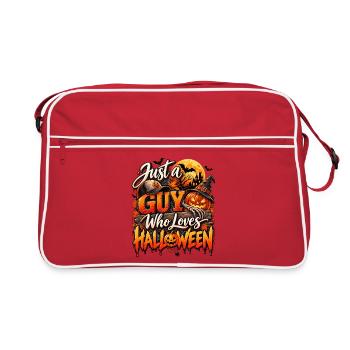 Just a Guy Who Loves Halloween - Retro Tasche - Rot/Weiß - Vorne