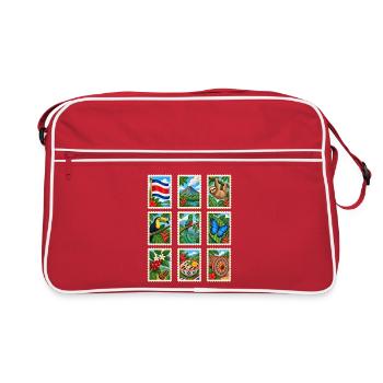 Costa Rica Briefmarken - Retro Tasche - Rot/Weiß - Vorne