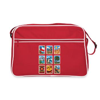 Chile Briefmarken - Retro Tasche - Rot/Weiß - Vorne