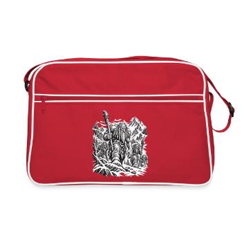 Bergtrolle – Unheimlicher Marsch - Retro Tasche - Rot/Weiß - Vorne
