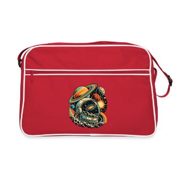 Astronomie Retro Galaxie - Retro Tasche - Rot/Weiß - Vorne