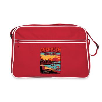 City Welcome To Aberdeen Scotland Novelty For - Retro Tasche - Rot/Weiß - Vorne