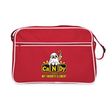 Geister Candy Elemente Design - Retro Tasche - Rot/Weiß - Vorne