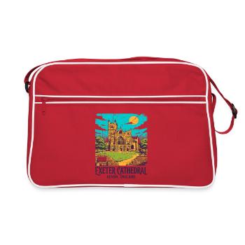 City Vintage Exeter Cathedral Devon England Sept - Retro Tasche - Rot/Weiß - Vorne