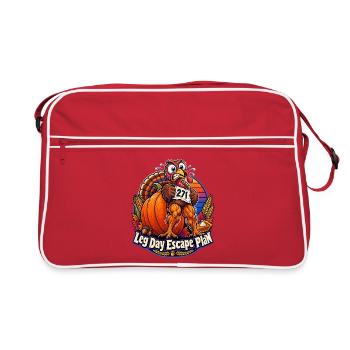 Thanksgiving-Truthahn Leg Day Escape Plan - Retro Tasche - Rot/Weiß - Vorne