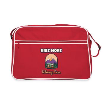 Wandern Sie mehr, machen Sie sich weniger Sorgen - Retro Tasche - Rot/Weiß - Vorne