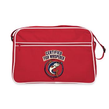 Certified Fish Whisperer - Fishing Humor - Retro Tasche - Rot/Weiß - Vorne