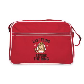 Last Fling before the Ring – Lustiges JGA Braut T- - Retro Bag - red/white - Front