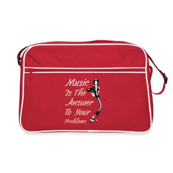 La musique est la réponse - Sac Retro - rouge/blanc - Devant