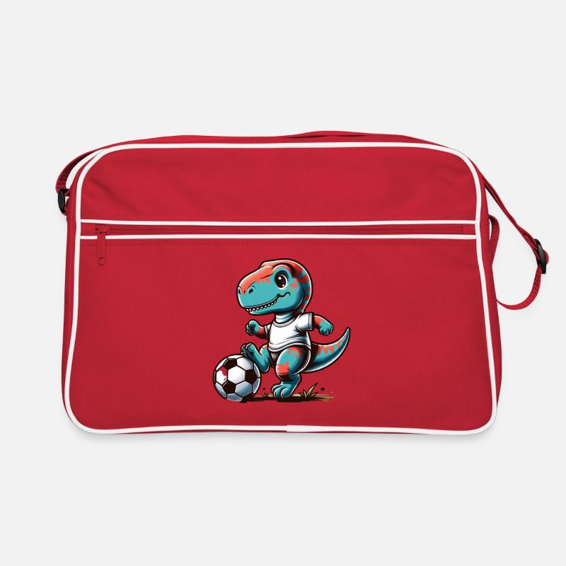 T-Rex Dinosaur Soccer Player Retro Bag