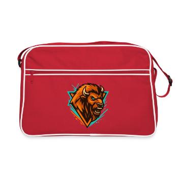 Bear Storm Logo Orange Turquoise - Retro Bag - red/white - Front