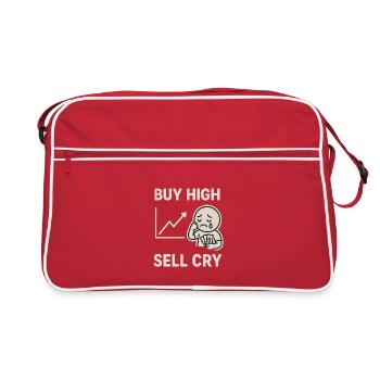 BUY HIGH SELL CRY - Retro Bag - red/white - Front