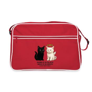 Angel vs. Devil Cats - Retro Bag - red/white - Front