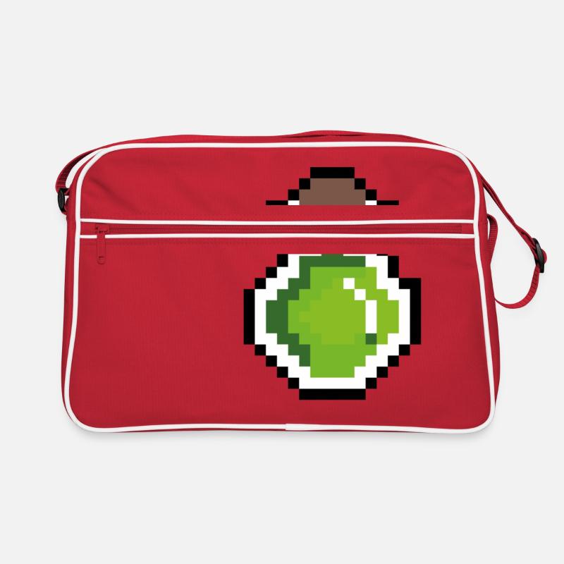 Trank gruen Pixel - Retro Tasche - Rot/Weiß