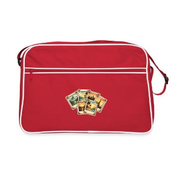 Vintage Postcards Tropics Sunset - Retro Bag - red/white - Front