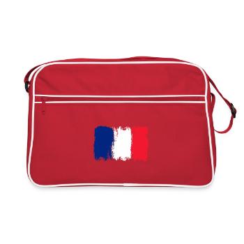 Bleu Blanc Rouge Pinselfahne - Retro Tasche - Rot/Weiß - Vorne