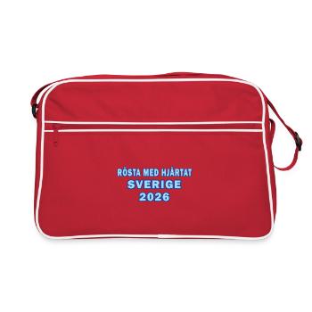 Votez avec votre cœur Suède 2026 - Sac Retro - rouge/blanc - Devant