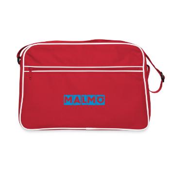 Malmö – Conception de texte bleu - Sac Retro - rouge/blanc - Devant