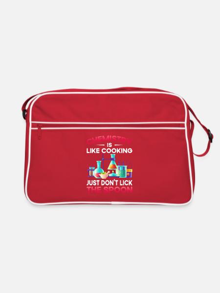 Chemistry Like Cooking Just Don'T Lick The Spoon - Retro Tasche - Rot/Weiß - Vorne