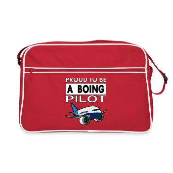 Pilot Flugzeug fliegen Jet Piloten Geschenk - Retro Tasche - Rot/Weiß - Vorne