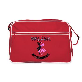 Walzer aus Leidenschaft Tänzerin Tanzpaar Geschenk - Retro Tasche - Rot/Weiß - Vorne