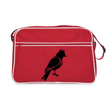 Le petit oiseau avec une couronne - Sac Retro - rouge/blanc - Devant