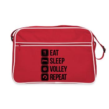 eat sleep volley repeat - Retro Tasche - Rot/Weiß - Vorne