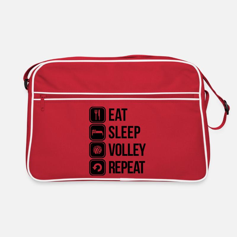eat sleep volley repeat Retro Bag