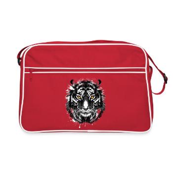 Retro Tiger - Chat - Beaux yeux - Sac Retro - rouge/blanc - Devant