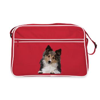 Dani, the Sheltie - Retro Bag - red/white - Front