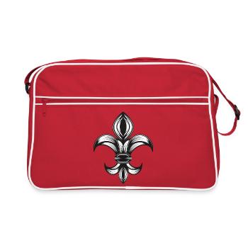 iris stylisé - Fleur-de-Lys - Sac Retro - rouge/blanc - Devant