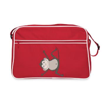 monkey funny - Retro Bag - red/white - Front