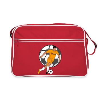 Teamgeist im Orangentrikot - Retro Tasche - Rot/Weiß - Vorne