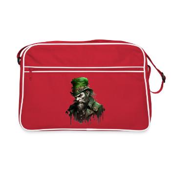 Leprechaun mort-vivant avec chapeau - Sac Retro - rouge/blanc - Devant